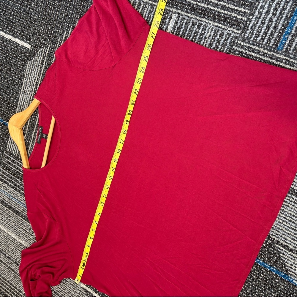 Eileen Fisher 3X Silk Maroon Long Sleeve Top - Picture 6 of 8